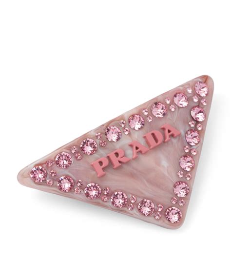 prada pink hair clip|prada triangle hair clip.